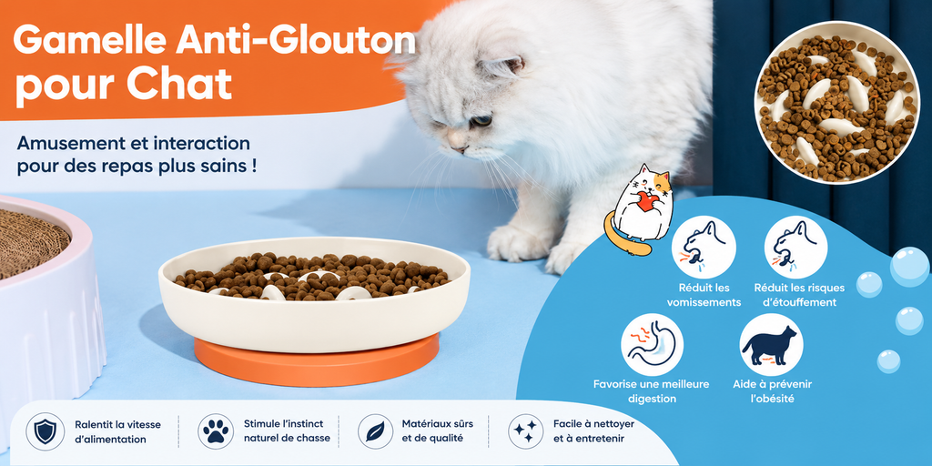 🐱 Gamelle Anti-Glouton Baleine pour Chat

Offrez à votre compagnon une façon plus saine de prendre ses repas grâce à cette gamelle anti-glouton en forme de baleine. Conçue pour ralentir naturellement la vitesse d’alimentation, elle favorise une meilleure
